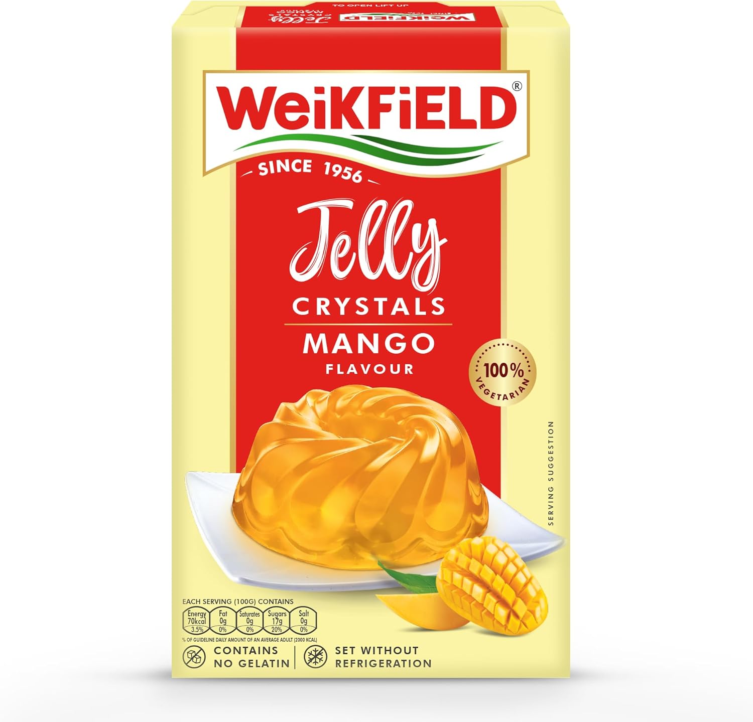 WeiKFiELD Jelly Crystals, Mango, 90g Carton