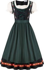 2Pcs Women Oktoberfest Costume,Bavarian Dirndl Dress Women with Apron,Beer Maid Outfit