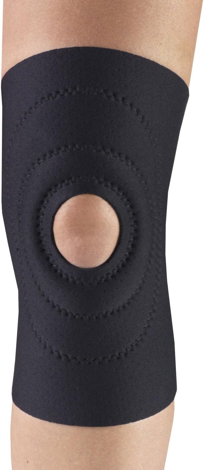 OTC Knee Support, Encircling Stabilizer Pad, Neoprene, Black, Large