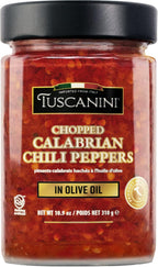 Tuscanini Premium Chopped Calabrian Chili Peppers In Olive Oil, 9.2oz, Just 3 ingredients, All Natural, Nothing Artificial, Product of Italy, Kosher
