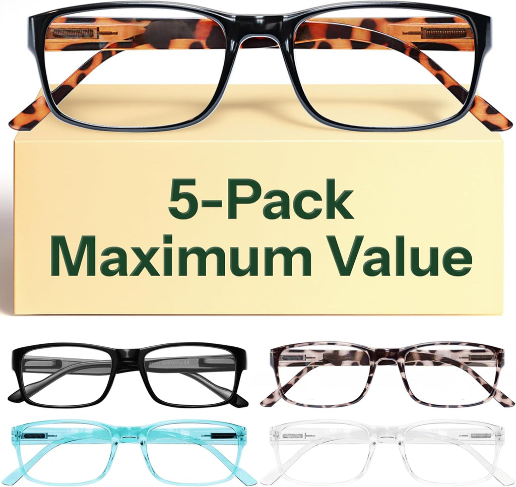 Gaoye 2.0 Professional Reading Glasses for All Day - Computer Readers with Blue Light Protection - Value Pack