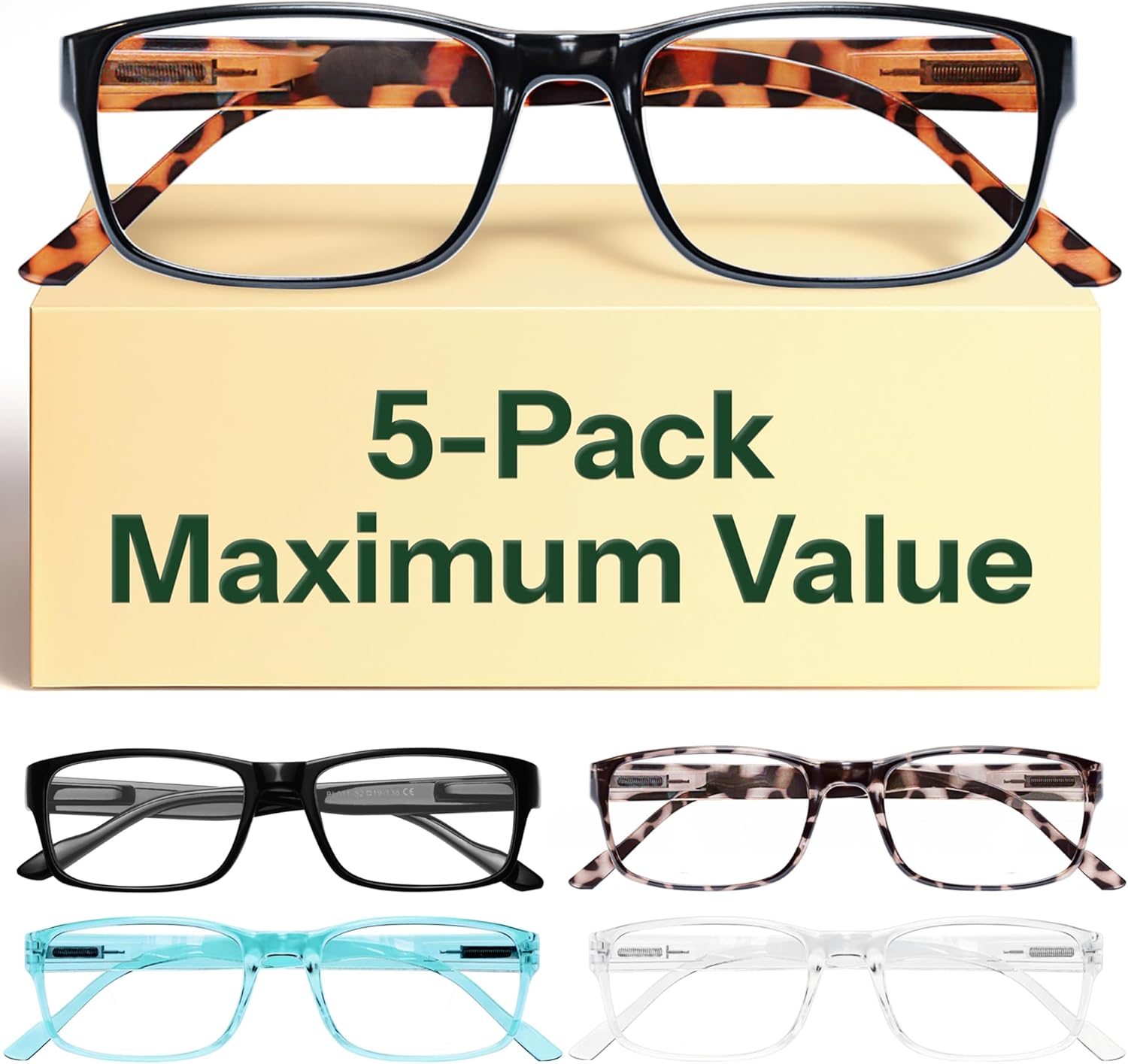 Gaoye 2.0 Professional Reading Glasses for All Day - Computer Readers with Blue Light Protection - Value Pack