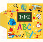 Pack of 50 Back to School Paper Napkins, Yellow School Supplies Design Disposable Party Napkins for Classroom, Teacher Appreciation, Kindergarten, First Day of School Decoration, 13x13 Inches Unfolded