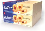 Bahlsen Deloba Red Currant Cookies (12 boxes) - Sweet & delicate, buttery puff pastry biscuits with light crispy layers and red currant filling - 3.5 oz boxes