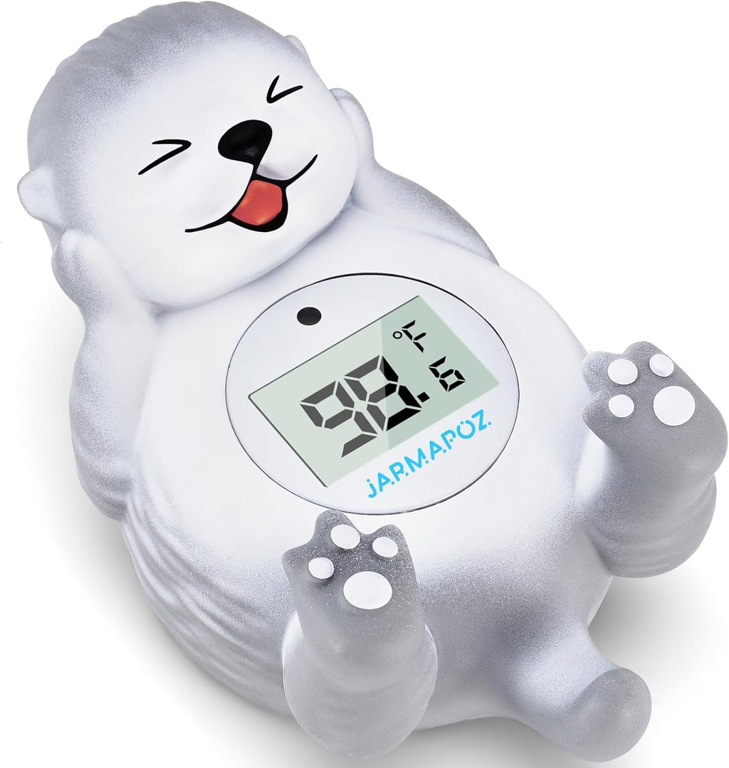 Baby Bath Thermometer, Cute Otter Floating Water Thermometer for Newborns & Infants, Safe and Accurate Room and Bathtub Temperature Monitor, Grey