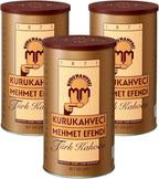 KURUKAHVECI MEHMET EFENDI Turkish Coffee, Arabica Beans, Roasted Ground,Rich Aroma, Fresh, Medium to Heavy-bodied, Original Taste Since 1871 (17.6 OZ / 500 Gr) Pack of 3