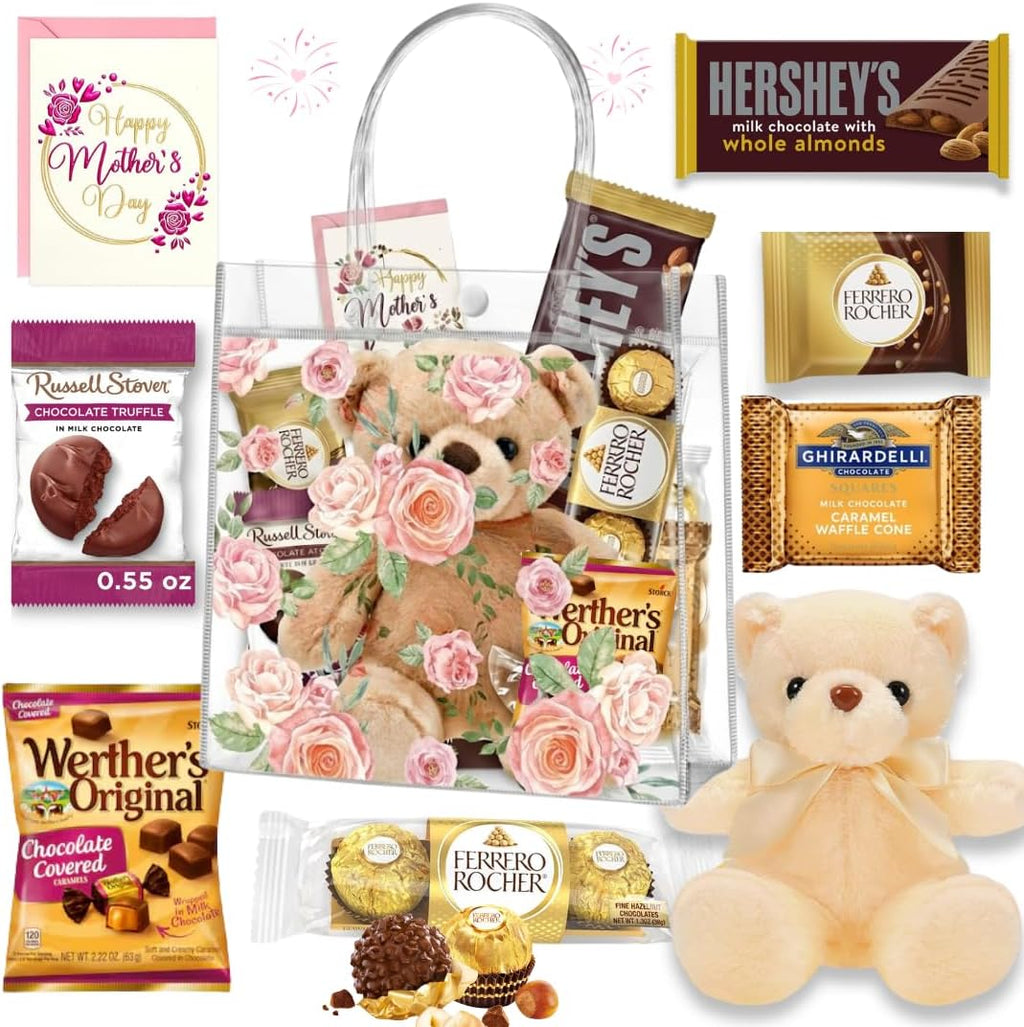 Mother’s Day Chocolate Gift Basket for Mom – Assorted Chocolate Snack Candy Box, Gourmet Sweet Treats, Mothers Day Gift Set