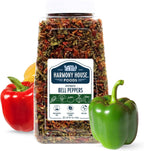 Harmony House Dried Mixed Bell Peppers, Diced – Dehydrated Vegetables for Cooking, Camping, Emergency Supply and More