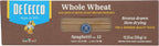 DE CECCO PASTA Whole Wheat Spaghetti, 13.25 OZ