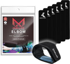 MUELLER Esports Medicine Adjustable Elbow Brace with Gel Pad for Men and Women, Elbow Pain Relief Support Sleeve, 6 KTape Strips Included, Ideal for Gamer's Console and Mouse Elbow, Black, One Size