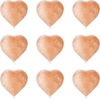 10 Pcs Heart Massage Stones, Pink Crystal Himalayan Salt Stones Hot Hand-Carved Rocks for Massage Therapy Home Spa Deodorant and Salt and Sugar Scrubs, 2.7 x 2.7 x 1
