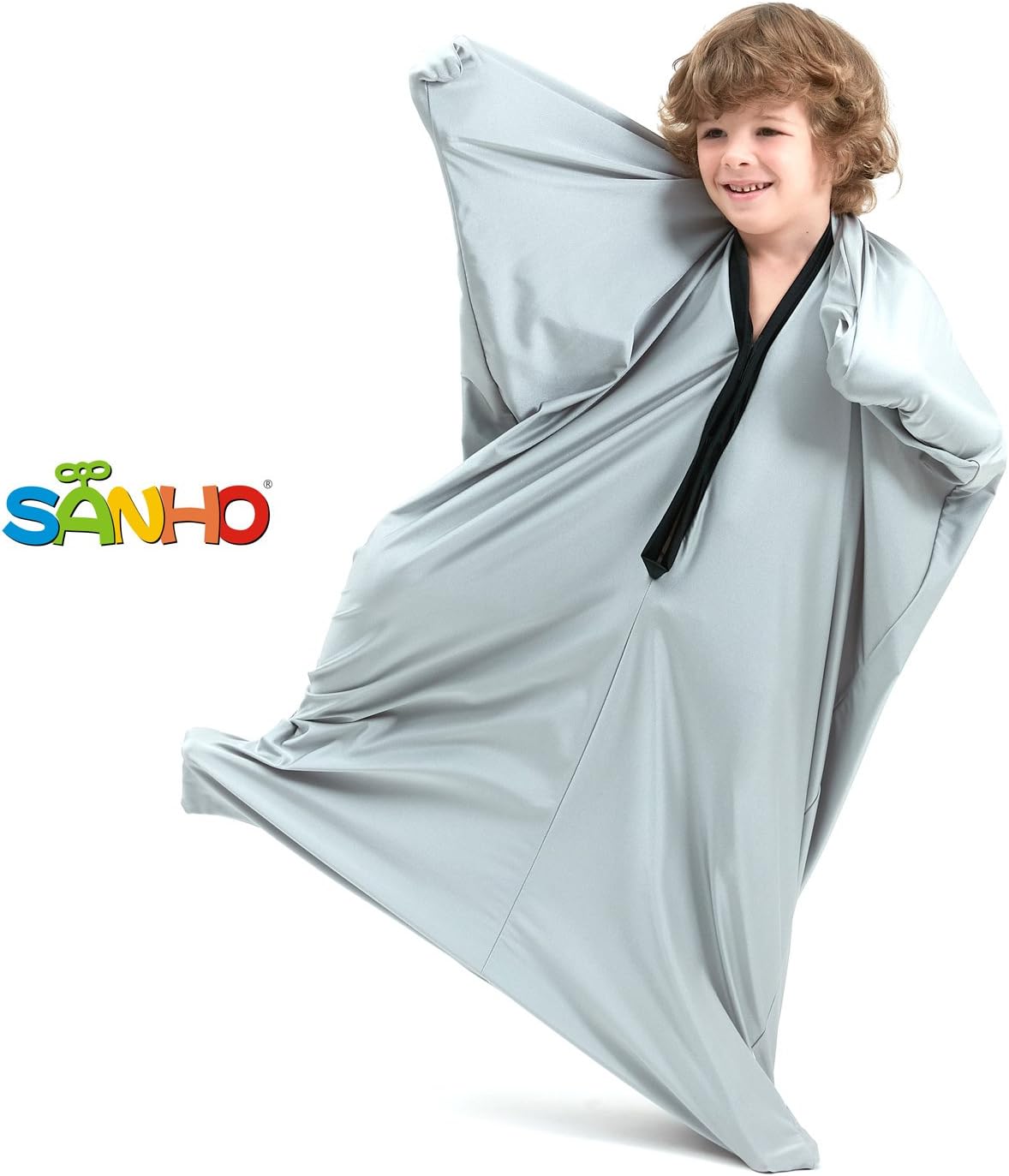 SANHO Sensory Sock Body Sock,Small,Perfect for Children with Sensory Processing Disorder,Updated Version,Silver