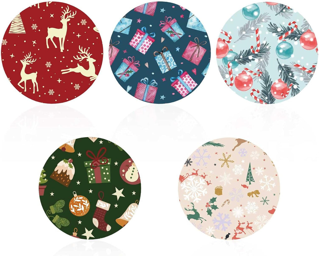25pcs Sensor Covers, Christmas Theme Tape Waterproof Sensor Patches Stickers 5 Patterns Non-Woven Fabric Sensor Adhesive Patches for CGM Libre 2 or 3 Overpatch