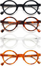 Round Reading Glasses for Women Men, Blue Light Blocking Readers, Lightweight Computer Eyeglasses for Books, Screens