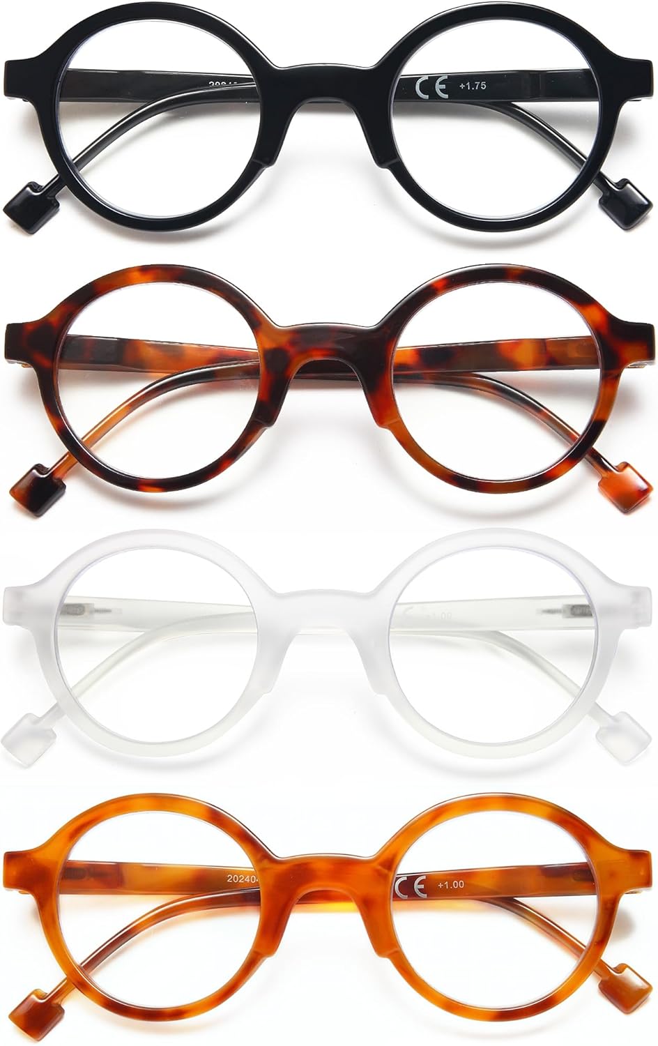 Round Reading Glasses for Women Men, Blue Light Blocking Readers, Lightweight Computer Eyeglasses for Books, Screens