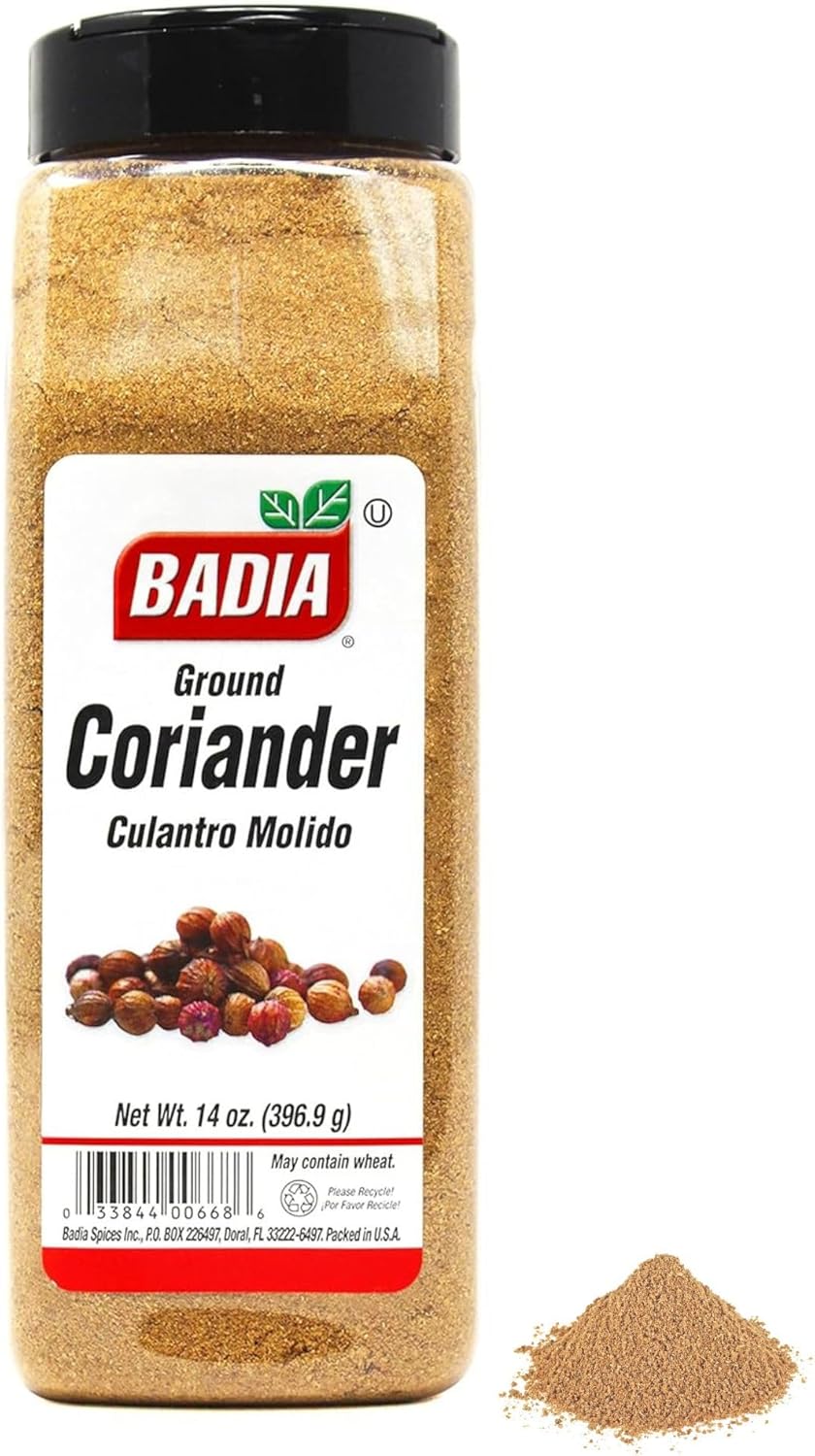Badia Ground Coriander, 14 oz – Premium Culantro Spice for Cooking & Seasoning, Middle Eastern, Indian & Latin Cuisine