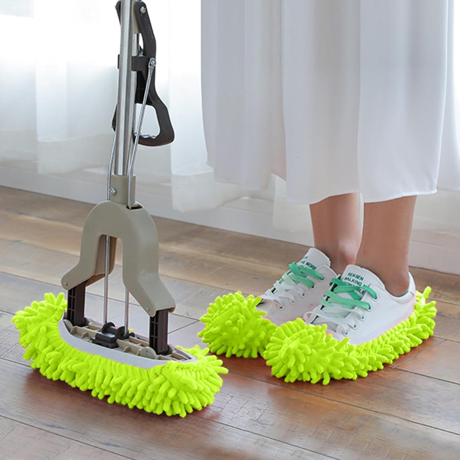 Mop Slippers Shoes for Women Men Foot Dust Duster Microfiber Dust Hair | Reusable Sweeper Cleaning Tool for House Bathroom Kitchen