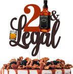 Glitter 21 Legal Cake Topper Cheer to Whiskey Theme Party Decoration Supplies Men Boys Happy 21st Birthday Party Decor Supplies