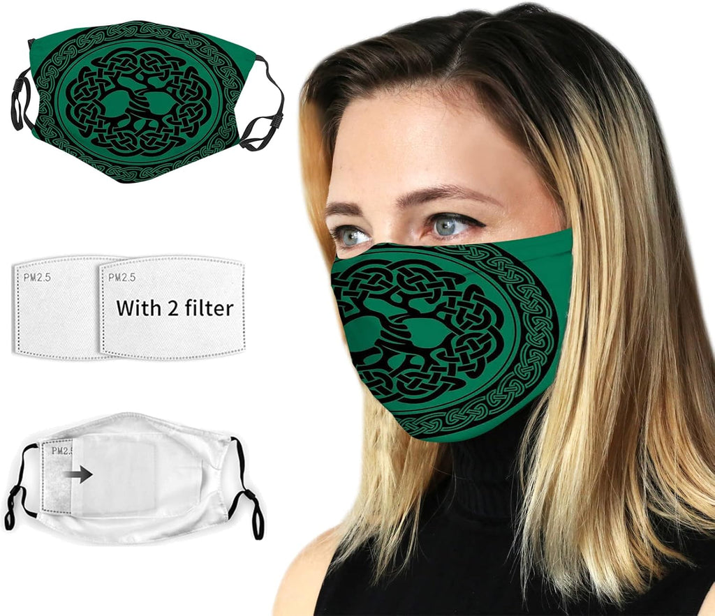 Face Mask Balaclava Windproof Men's Women's,Dustproof Mouth Cover With Filter Pocket Adjustable Elastic Strap