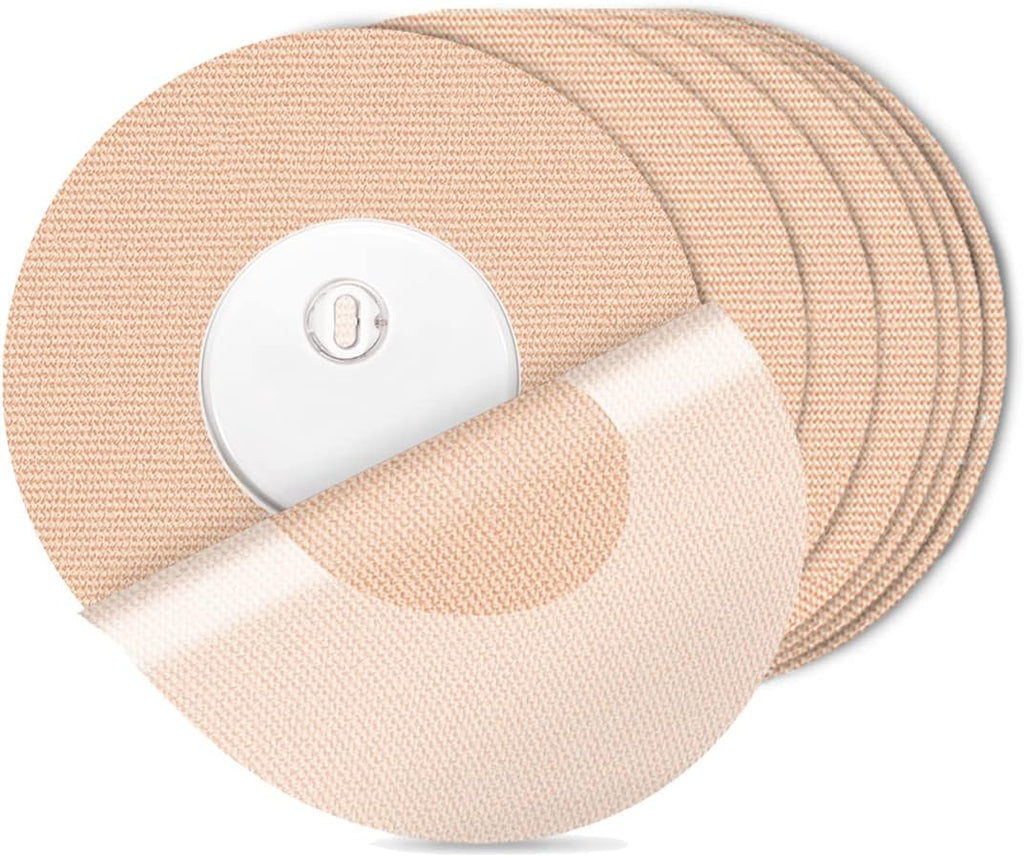 25Pack Freestyle Bandage for Libre 3 Sensor Covers Waterproof 14 Days Overpatch Tape CGM Adhesive Patches Without Hole, Beige