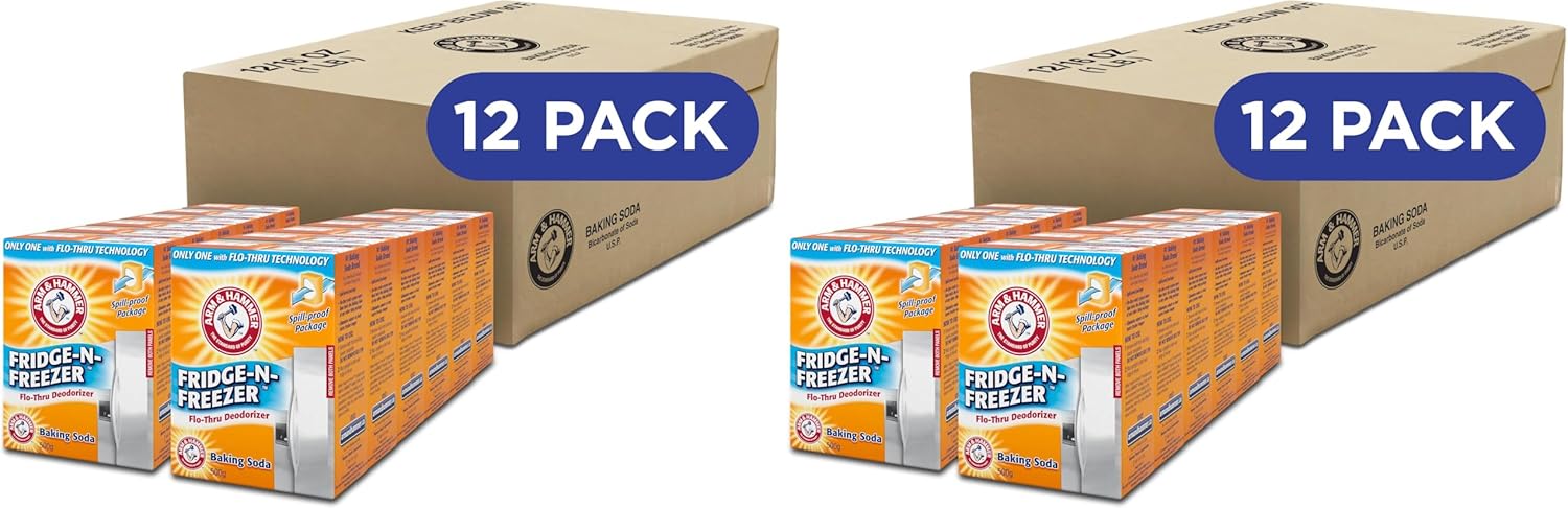 Arm & Hammer Baking Soda Fridge-n-Freezer Odor Absorber, Orange 14 oz, Pack of 24