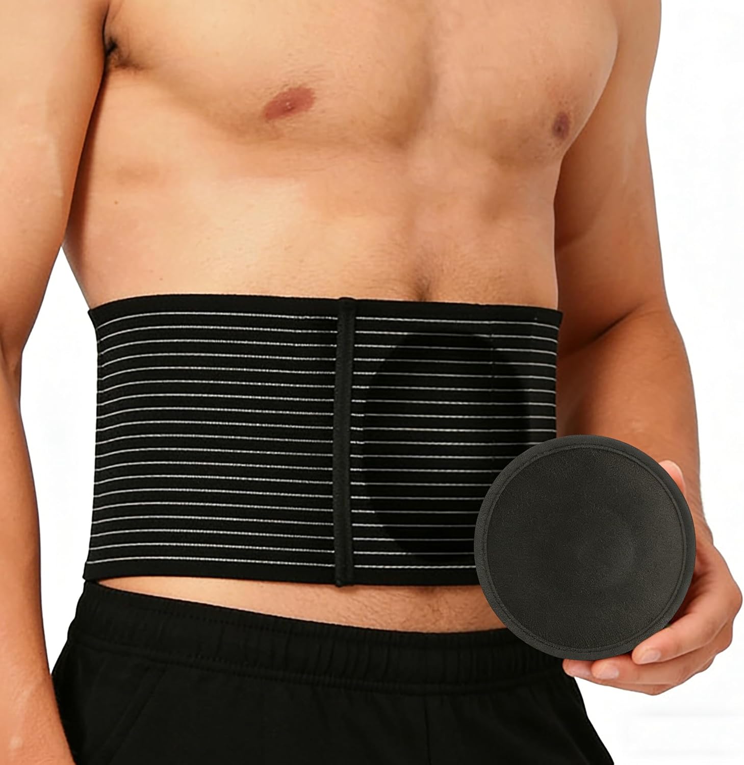 Umbilical Hernia Belt for Men and Women,Abdominal Support Binder with Compression Pad,Hernia Support Binder,Postoperative Umbilical Hernia Care(XXXL)