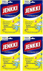 Cloetta Jenkki Xylitol Strawberry Tutti frutti Banana Chewing gum 4 Pack of 75g