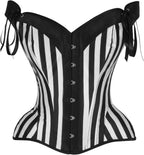 Daisy Corsets Striped Corset Tops with Straps. Lingerie, Costume, Burlesque, and Plus Size Boned Cincher - Zip and Lacing