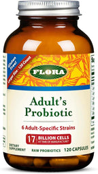 Flora - Adult's Probiotic Blend, Six Adult-Specific Strains, Gluten Free, Raw Probiotic with 17 Billion Cells, 120 Vegetarian Capsules