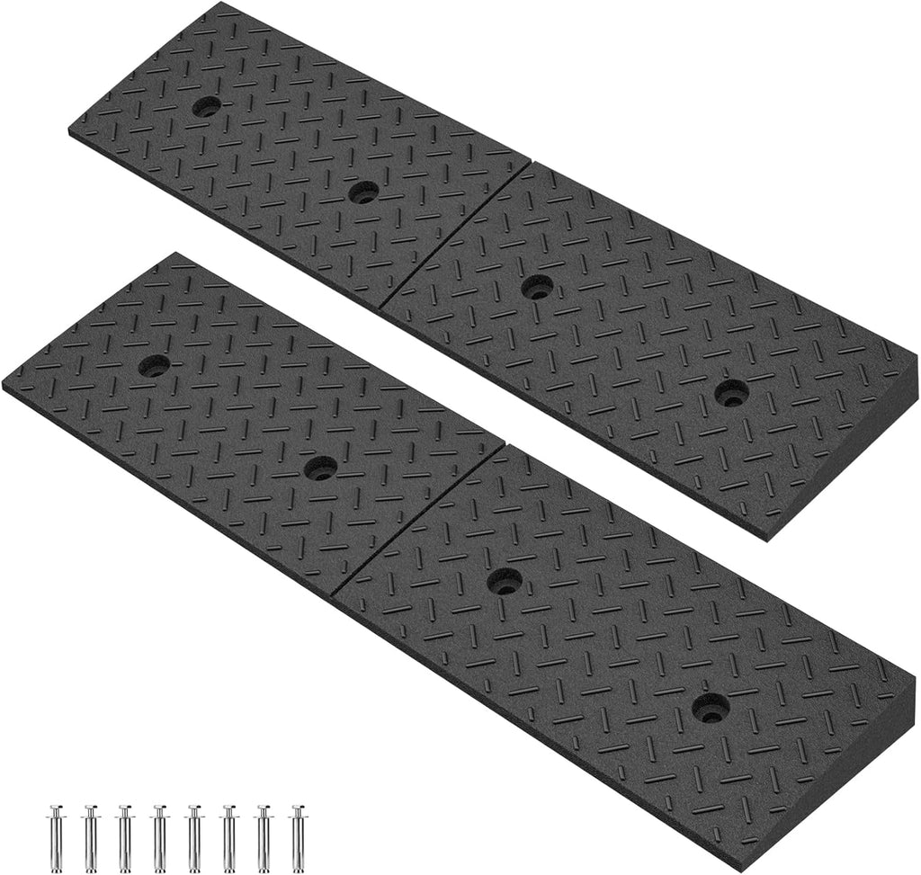 2 Pack 2'' Rise Driveway Curb for Ramps,Driveway Ramp Car Slope Ramp for Loading Dock Bike Vehicle Warehouse Sidewalk Wheelchair(38.6 x 9.8 x 2 Inch)