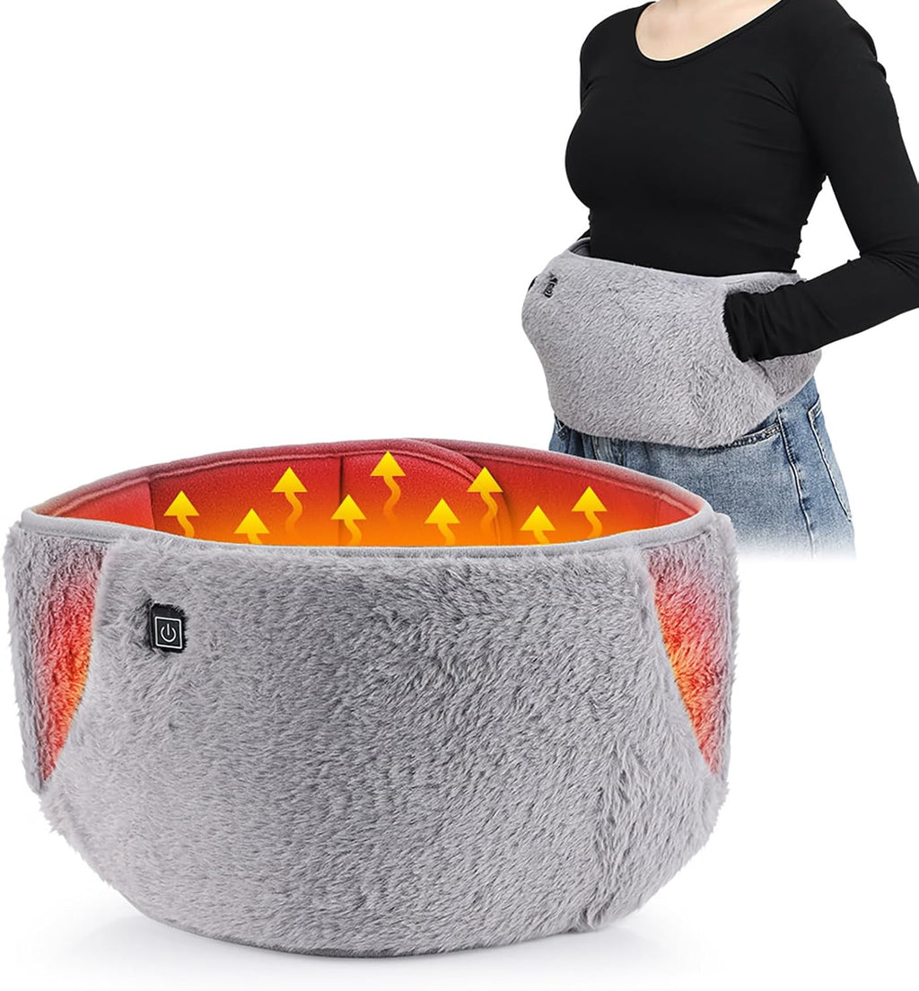 Heating Waist Belt, Electric Heated Waist Belt, Portable Heating Pad with Hand Pockets, Three Temperature Control,