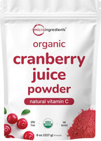 Sustainably US Grown, Organic Cranberry Juice Powder (Wild Cranberry Supplements Cold Pressed), 8 Ounce | Supports Urinary Tract Cleanse & Prostate Health* | Filler Free, Water Soluble, Pet Friendly