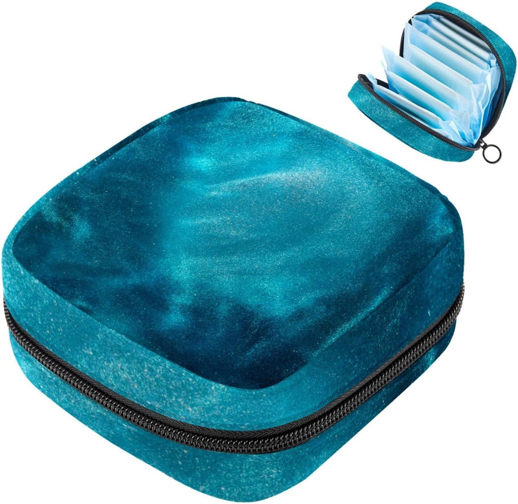 1 Pcs Sanitary Napkin Storage Bags Menstrual Cup Pouch Tampon Bags Portable Menstrual Pads Bags Tampon Storage Pouch for Women Girls Feminine Care, Light Blue Tie Dye