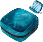 1 Pcs Sanitary Napkin Storage Bags Menstrual Cup Pouch Tampon Bags Portable Menstrual Pads Bags Tampon Storage Pouch for Women Girls Feminine Care, Light Blue Tie Dye