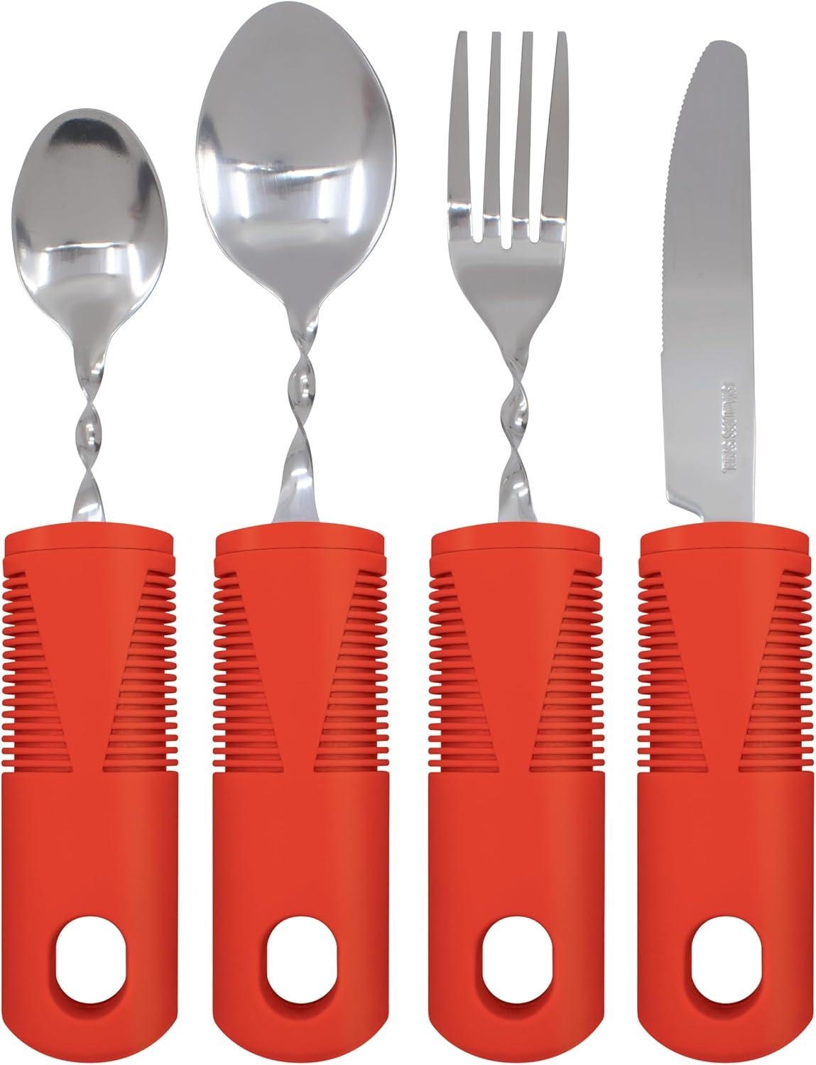 Carex Adaptive Utensils, Built Up Utensils for Adults, Silverware for Parkinsons Patients, Arthritis, Arthritic Hands