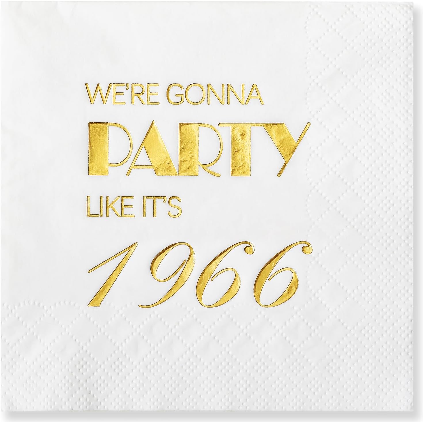 Crisky 50 Pack 60th Birthday Napkins for Men Women 3-Ply, 1966 Gold Foil Disposable Napkins for Cake Dessert Beverage Table 60 years Old Bday Party Supplies, 60th Birthday Decorations for Him Her