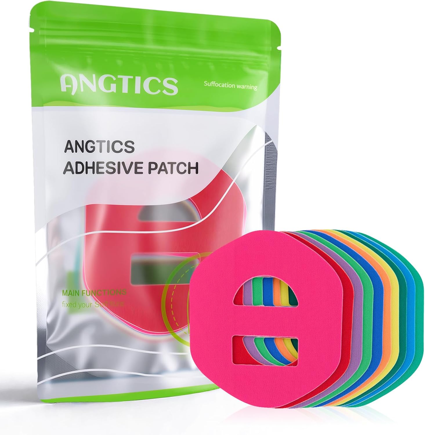 ANGTICS 30 Pack Omnipod 5 Adhesive Patches, Waterproof Pre-Cut Overpatches, Hypoallergenic & Breathable CGM Sensor Covers, Latex-Free Glucose Sensor Patch Long Stay for 10 Days+ (Multicolor)