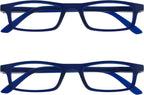 OPULIZE TED Reading Glasses for Women Men, Narrow Rectangular Matt Frame with Spring Hinges