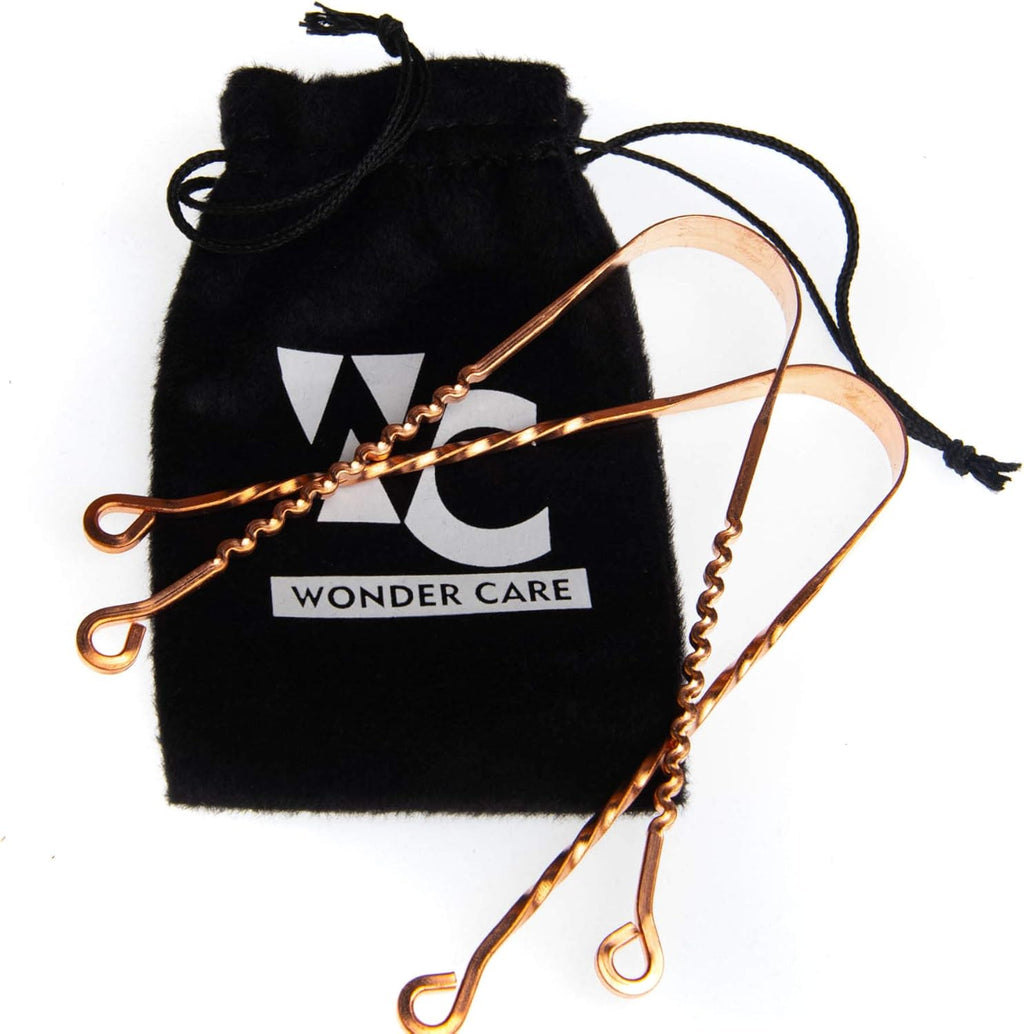 Wonder Care – Copper Tongue Cleaner Couples Pack | Copper Zig zag + Twister Cleaner | Tongue Cleaner Scraper for Adult | Ayurvedic Combo Pack Tongue Cleaner Scraper