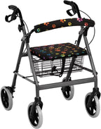 Rollator Walker Accessories Dog Paw Print Walker Seat Covers for Ladies Universal Rollator Walker Seat and Backrest Covers Cute Walkers for Seniors with Seat Gift Covers