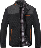 HOOD CREW Men’s Quilted Down Jacket Autumn Winter Coat Lightweight Business Causal Shirt Jacket