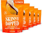 SkinnyDipped Salted Caramel Cashews, Healthy Snack, Plant Protein, Gluten Free, 3.5oz Resealable Bags, Pack of 5