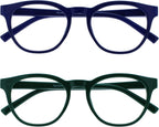OPULIZE BLU Blue Light Blocking Reading Glasses for Women Men, Cool Round Frame with Anti-Glare, UV