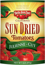 Bella Sun Luci Sun Dried Tomatoes Julienne Cut, Mediterranean Style Sun-Ripened Tomatoes, Kosher, Vegan, Gluten-Free, Premium Ingredient for Pasta, Pizza, Salads, Sandwiches & Appetizers
