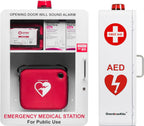 Emergency Medical Station – Wall Mount Cabinet for AEDs, Naloxone, Bleeding Control & First Aid Kits – Public Space Storage Solution – White, Medium (AED & Accessories Not Included)