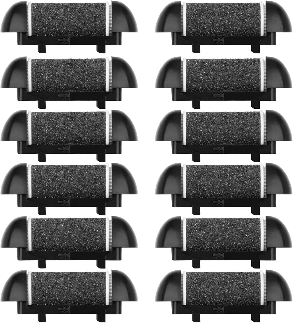 12 Pack Same Coarse Replacement Roller Head for Electric Foot Filer Callus Remover for Feet Pedicure Tools Pedicure Kit Refill Rollers for Cracked Heels and Dead Skin (12pcs Regular Coarse)