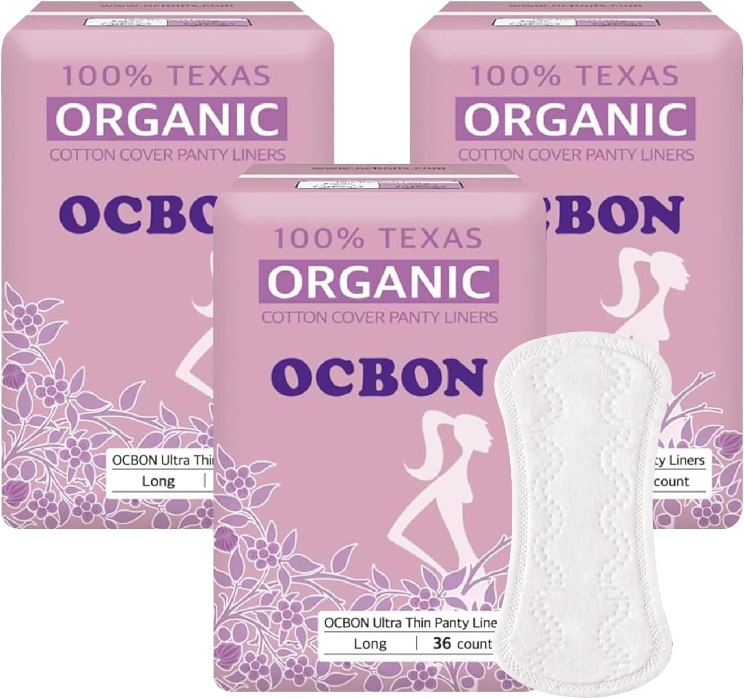 Ultra Thin Sanitary Pantyliners (Long, 7.1 inch, 108 Counts) - Ultra Thin, Unscented 100% Organic Cotton Panty Liners for Women. Chemical-Free, Extra Soft, Ideal for Sensitive Skin