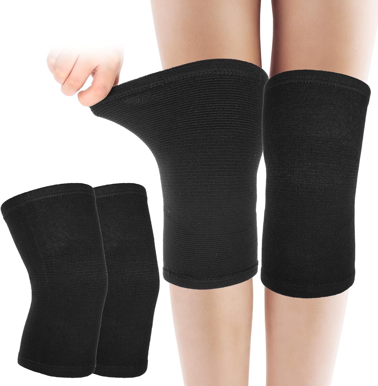 Bamboo Knee Sleeve, Elastic Compression Knee Brace Breathable Knee Pads Leg Sleeves Thicken Thermal Knee Braces Relieve Knee Pain Knee Sleeves for Men Women Ski Cycling Dance Running
