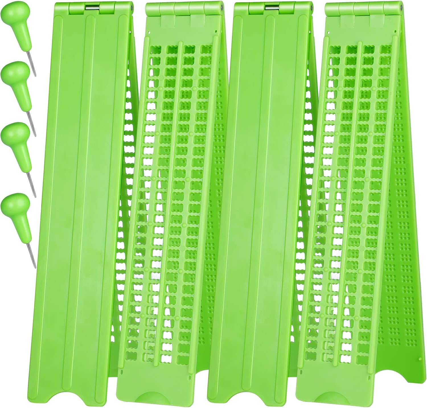 Jutom 4 Pack 4 Lines 28 Cells Braille Slate and Stylus Kit, Braille Fingerboard Writing Kits Braille Learning Tool Accessory for Blind and Visually Impaired Blind Plastic Braille Slate Gifts