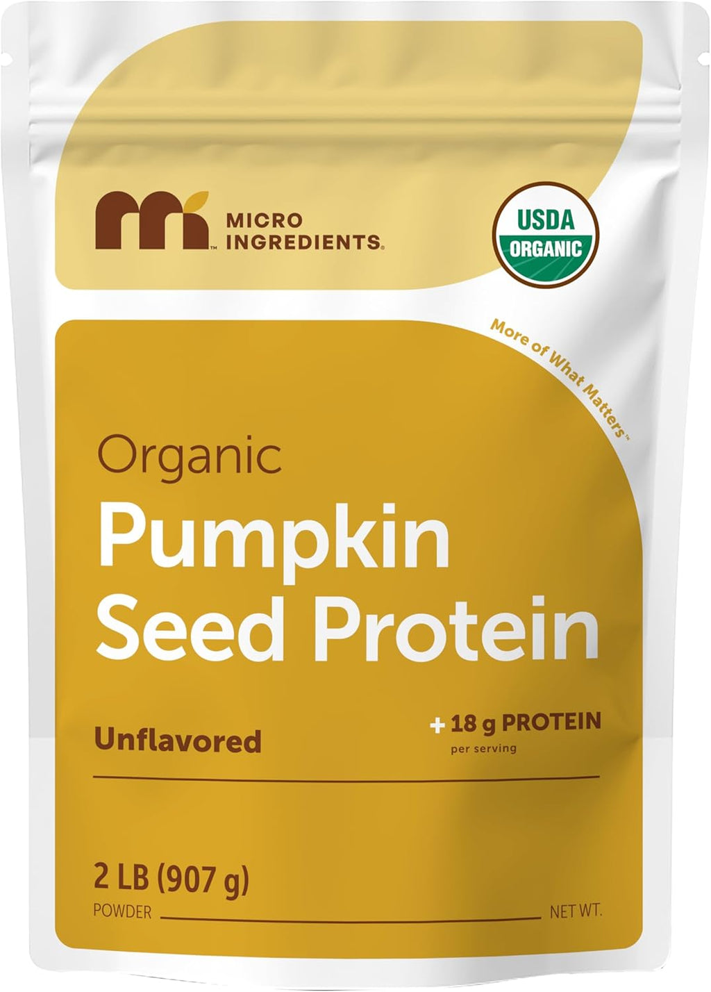 Micro Ingredients Organic Pumpkin Seed Protein Powder, 2lb | Raw Plant-Based Protein | Single-Ingredient Powder | Smooth Texture & Versatile Use | Non-GMO, Soy Free